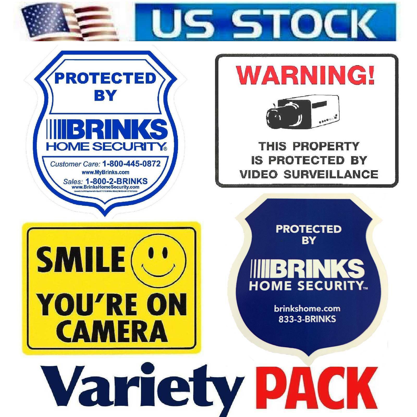 Home Security Alarm Sticker signs Lot For Windows Door Porch Brinks Camera gallery