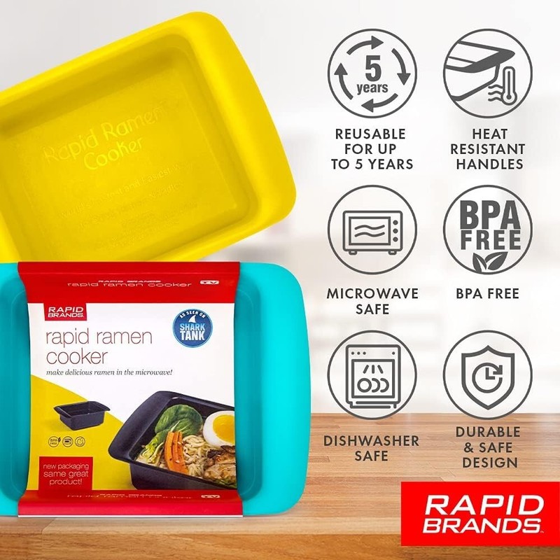 3 Pack Rapid Ramen Cooker Microwave Ramen 3 Minutes BPA Free Dishwasher Safe Red gallery