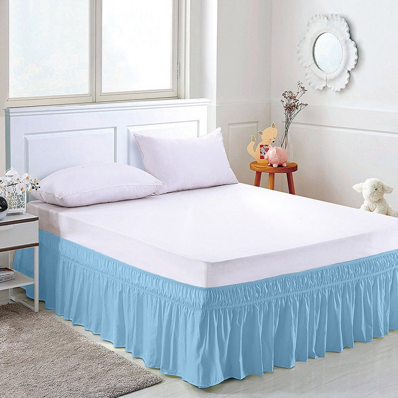 Wrap Around Bed Skirts Drop Solid Color Elastic Bed Skirt Queen King Full Dust gallery
