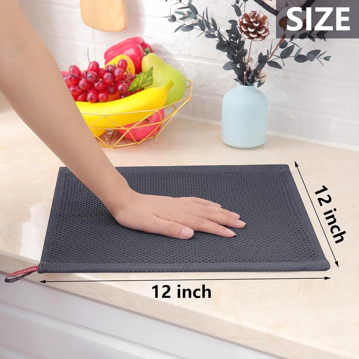 Homaxy 100% Cotton Waffle Weave Kitchen Dish Cloths, Ultra Soft Absorbent Quick gallery