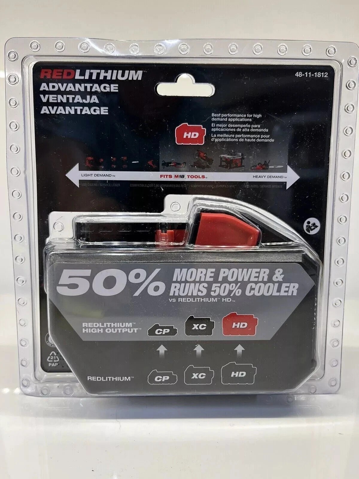 Milwaukee 48-11-1812 M18 RedLithium High Output HD 12.0 Battery Pack New Genuine gallery