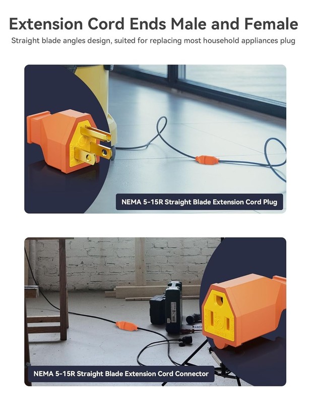 Replacement Plug & Connector Set - 2 Pole 3 Wire, Easy Assembly, Orange Brass gallery