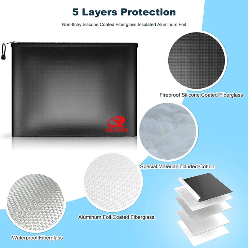 2000℉ Large Fireproof Document Bag, 13.4X 9.4 in Upgrade Fire Proof money Pouch gallery