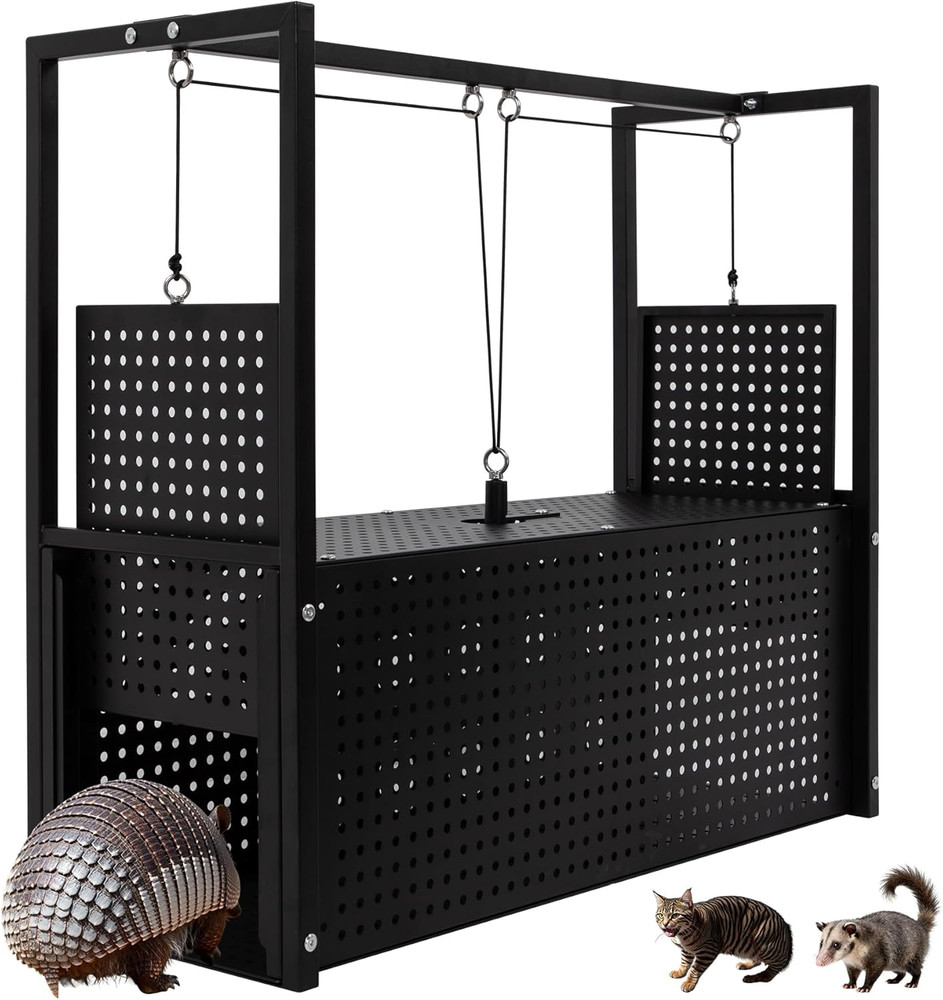32’’ Armadillo Trap, Heavy Duty Steel Live Animal Trap, Humane Catch & Release f