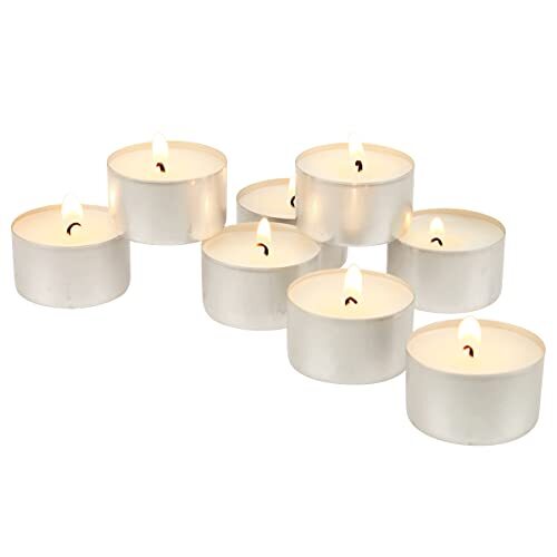 100 Pack Unscented Tea Light Candles 8 Hour Extended Burn Time for Wedding Home gallery
