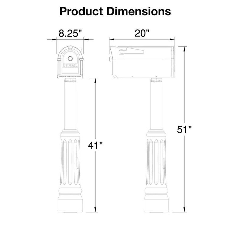 Mailbox and Post Kit, Black Durable Construction Will Not Rust, Hardware Include gallery