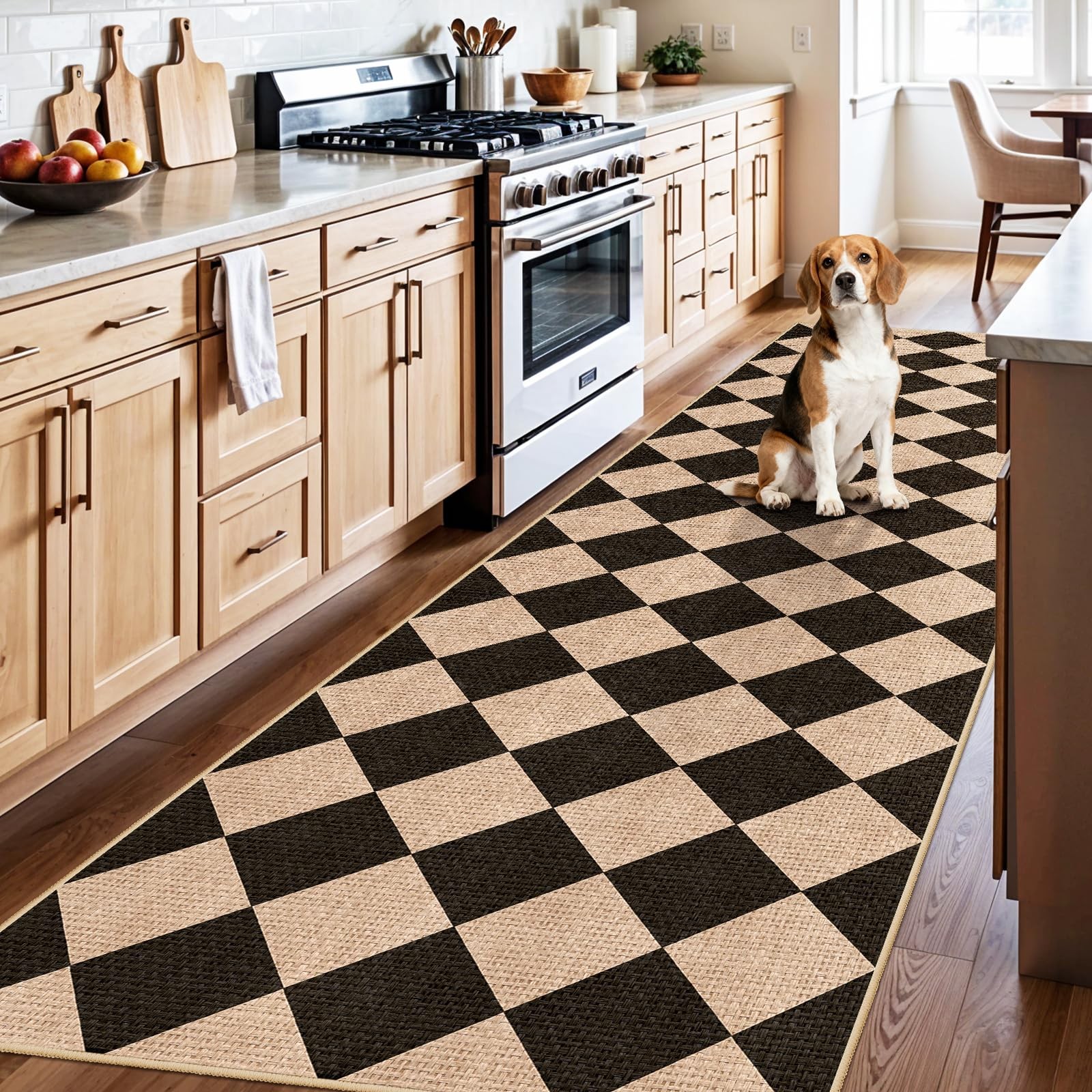 3x10 Runner Rug for Hallways: Washable Non Slip Kitchen Extra Long Jute Runne... gallery