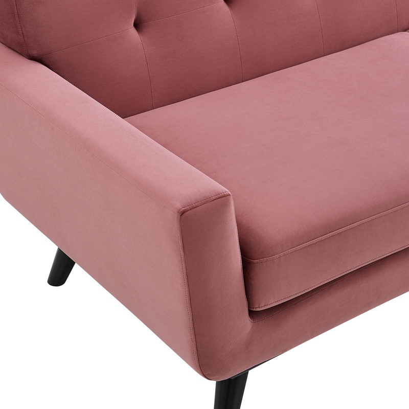 Modway Engage Mid-Century Modern Performance Velvet Sofa in Dusty Rose gallery