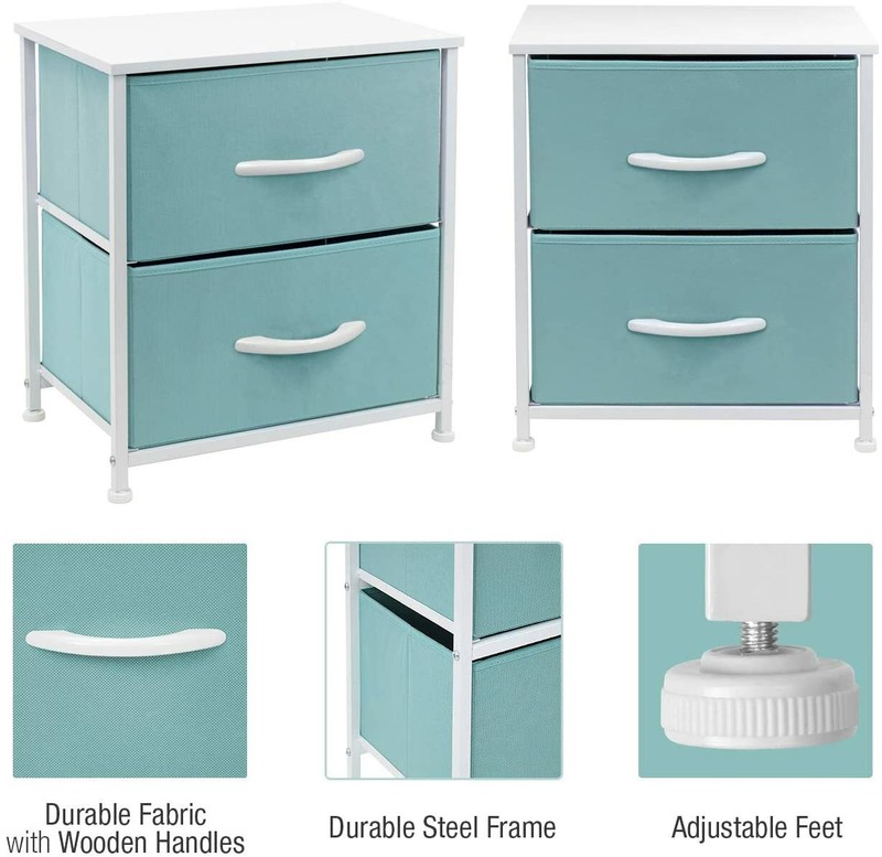 Bedside Night Table + 2 Drawers - Small Kids Dresser for Bedroom - Sleek & Style gallery