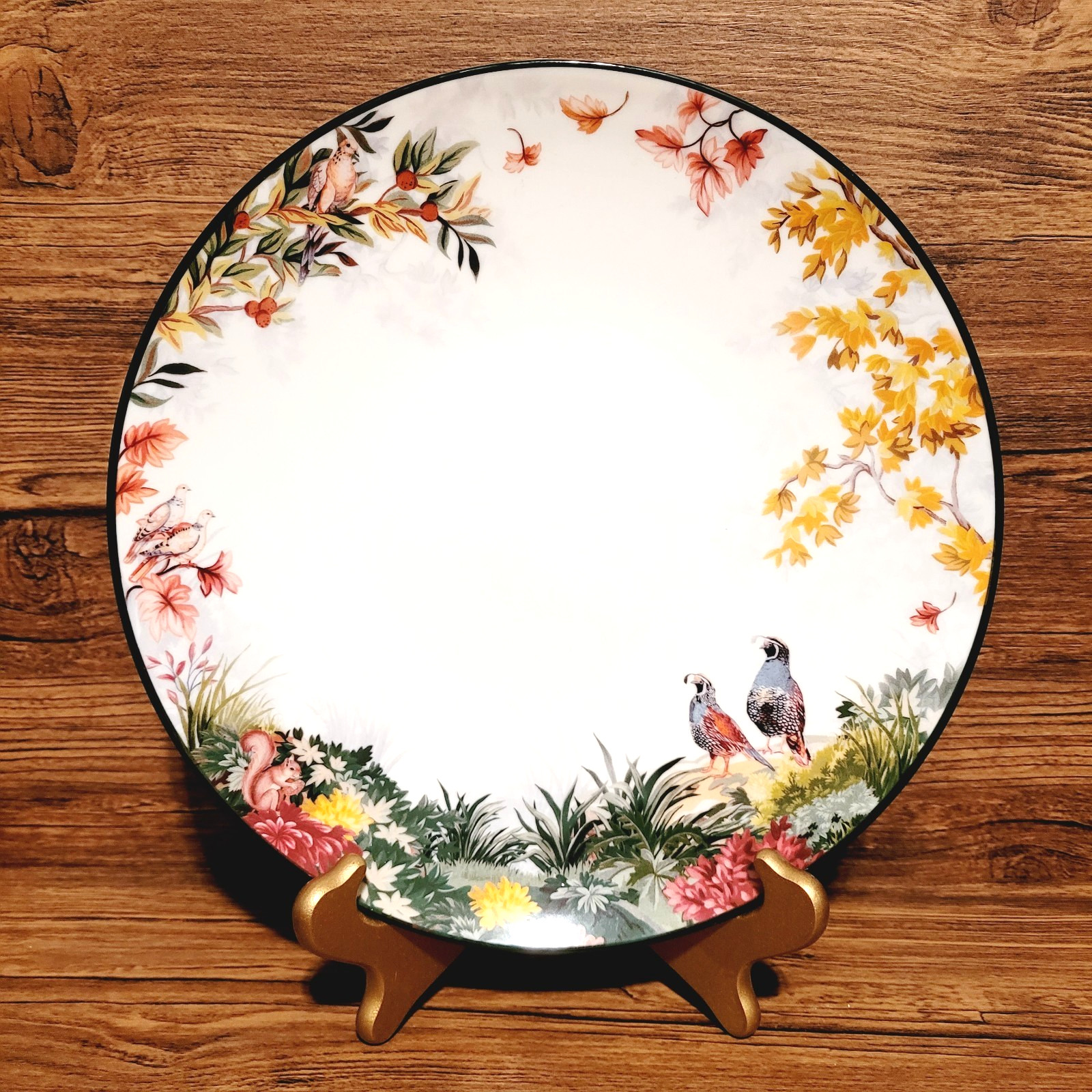 4 Pottery Barn Fantastical Forest Stoneware Dinner Plates 10.75" NEW gallery