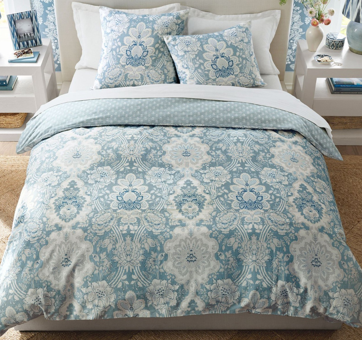 Pottery Barn KRAVET ARBORETUM PETITE FLORAL Duvet Cover King & 3 Euro Shams NWT gallery