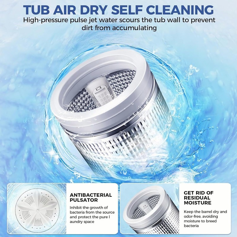 Portable Washing Machine 17.8lb Capacity Full-Automatic 2.4 Cu.ft Compact 69 gallery