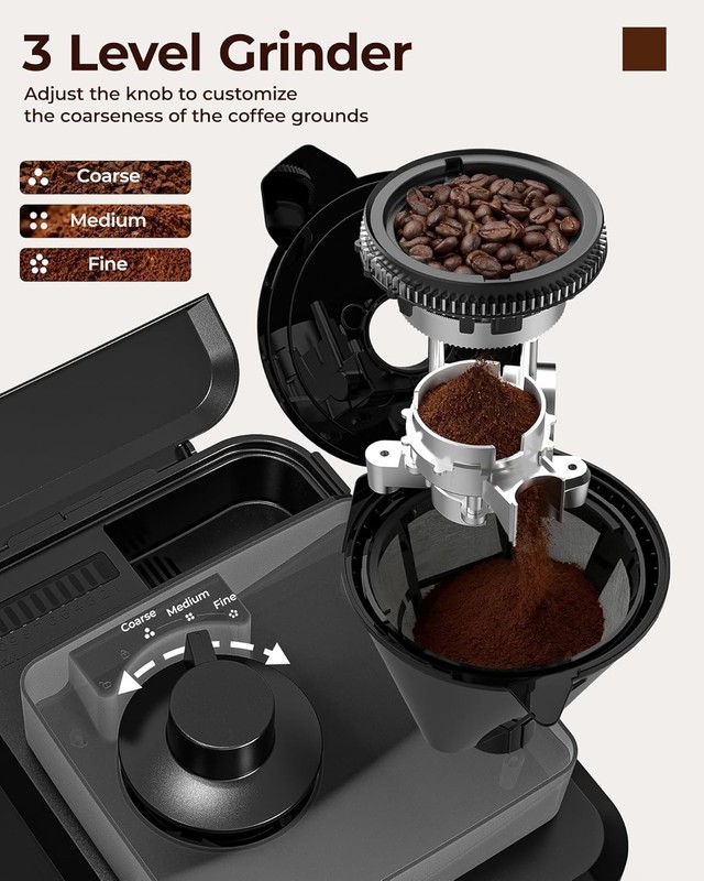 10 Cup Coffee Maker W/ Grinder Built In Burr Grind Brew Auto Black gallery