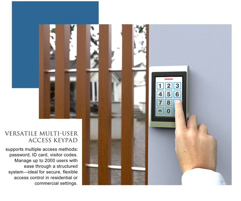 Blütezeit Wired Keypad IP67 w/2 RFID Cards & 16.4ft Cable for Gate Opener 12V DC gallery