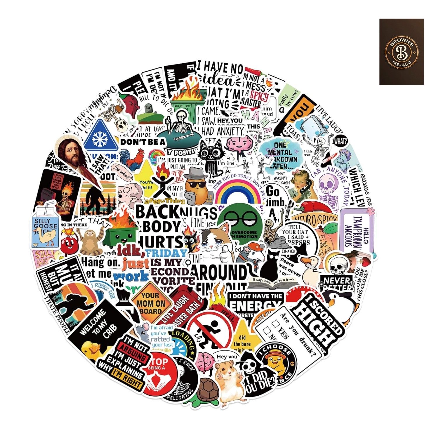 100pcs Funny Stickers for Adults, Prank Meme Dirty Hilarious Sticker Pack for... gallery