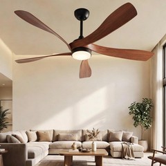 Sofucor 52″ Brown Ceiling Fan w/ Light Dimmable LED Quiet DC Motor ETL/FCC