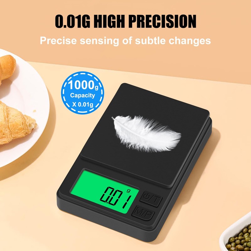 Báscula digital de bolsillo 1000 g x 0,01 g con precisión y apagado automático gallery