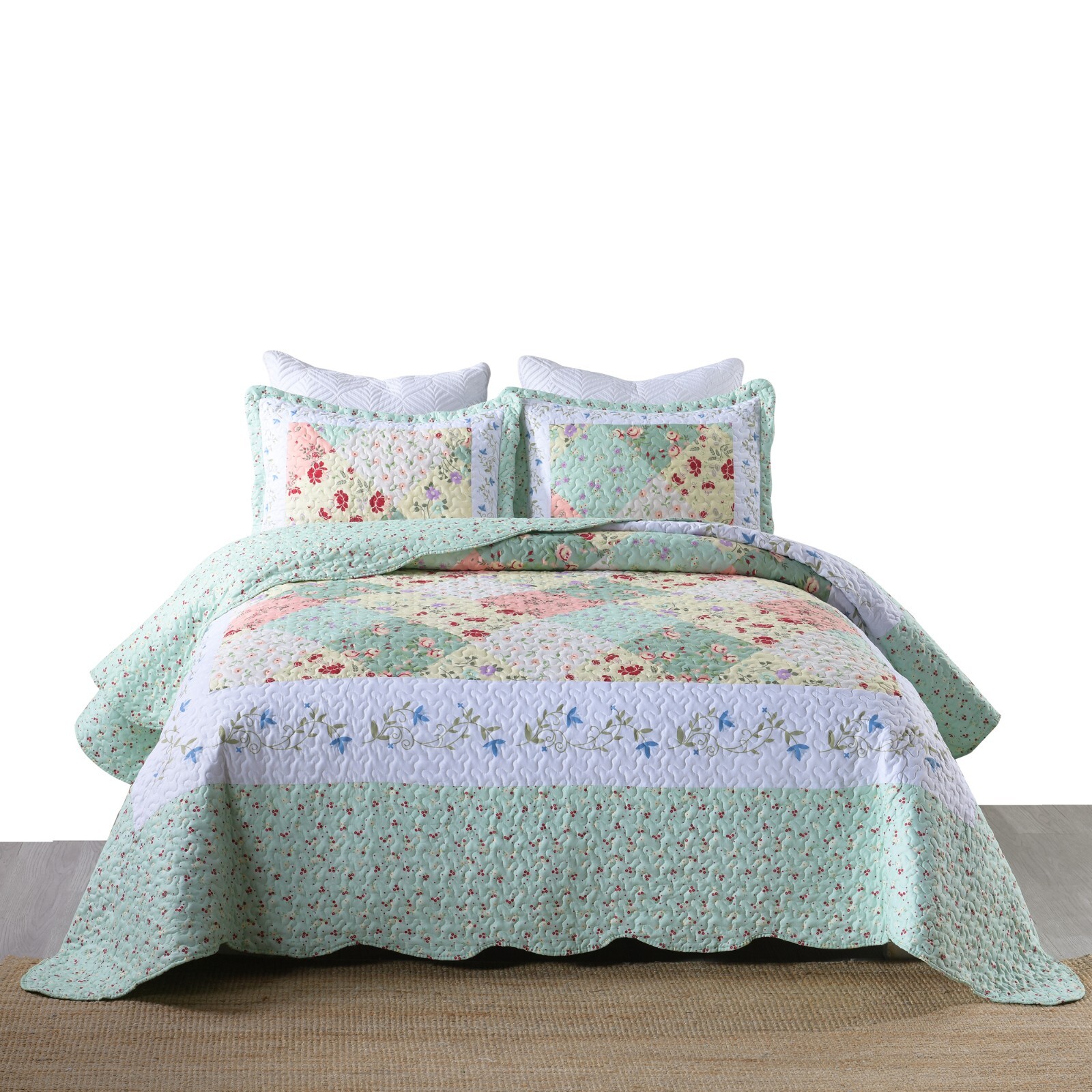 MarCielo 3 Piece Quilt Set Lightweight Bedspread Set By014 gallery