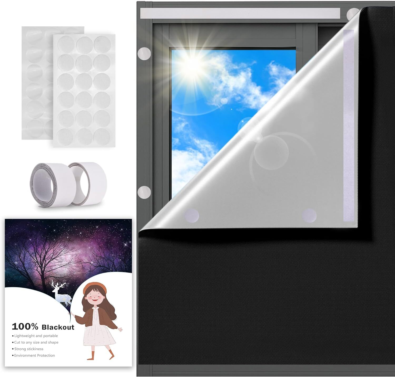 Portable Blackout Windows Curtain No Drill Blackout Curtains Shade 100% Blackout gallery