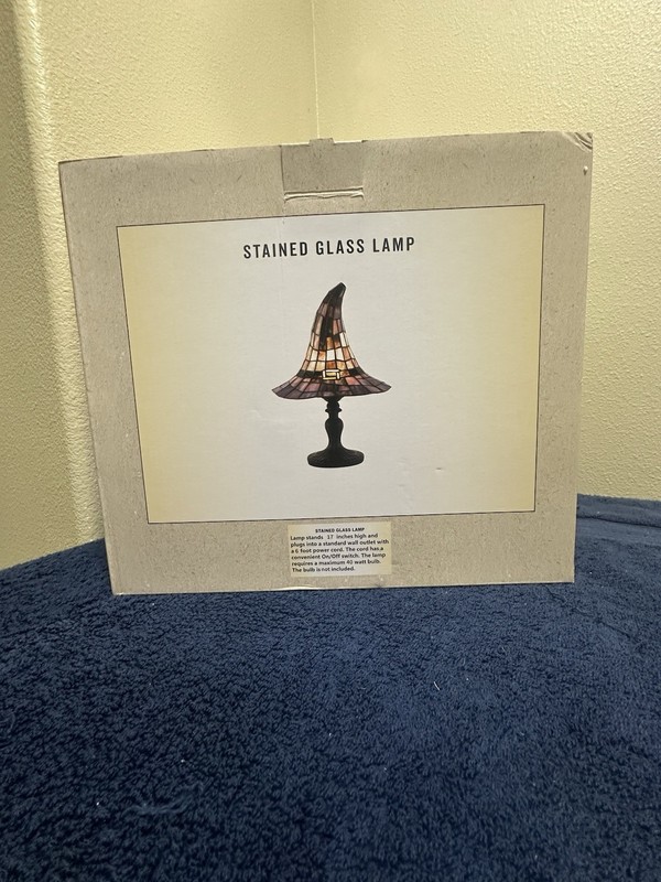 🎃🧙Cracker Barrel Witch Hat Stained Glass Lamp Halloween Decor Viral 2026 🧙🎃 gallery