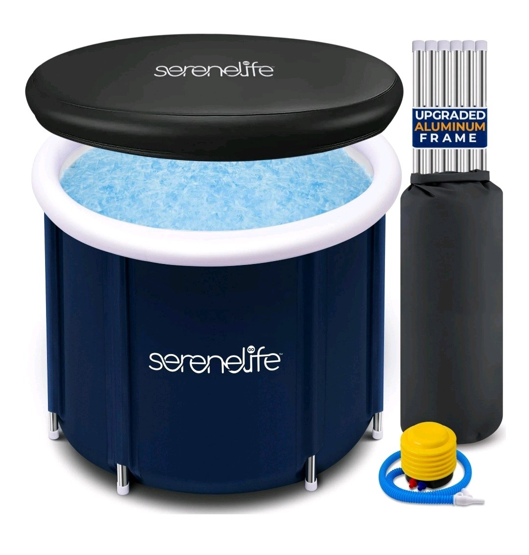 Serenelife Inflatable Insulated Cold Plunge Tub Portable Ice Bath With Lid 78G gallery