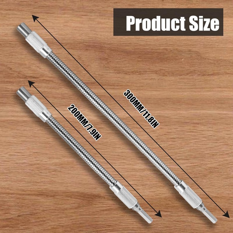 360-Degree Bendable Drill Bit Extensions - 7.9" & 11.8" for Tough Access Tasks gallery