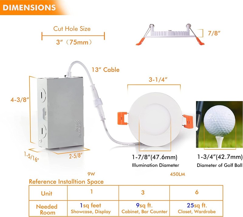Cloudy Bay 3 Inch 5CCT Tunable Recessed Down Lights - 6 Pack gallery