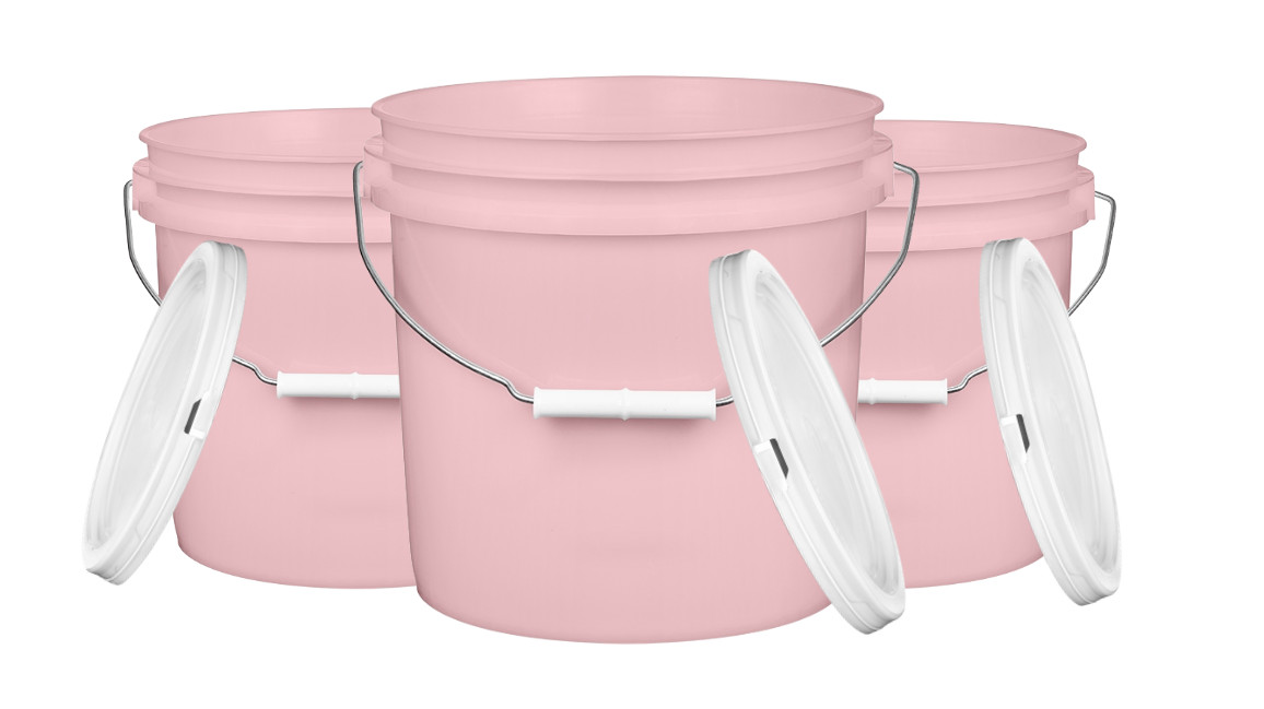 2 Gallon Food Grade Buckets pails container BPA Free with white Lids (Pack of 3) gallery