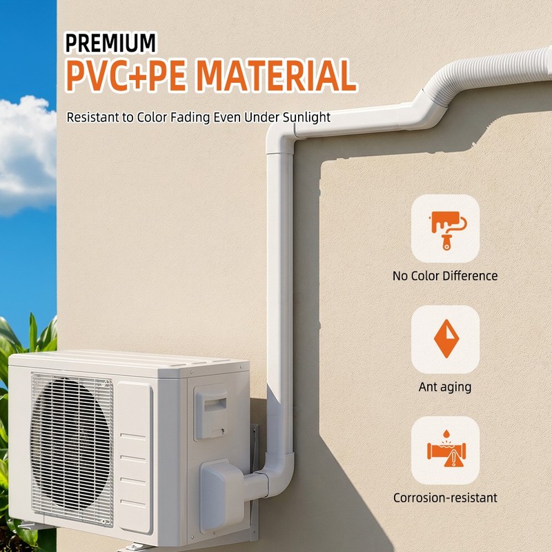 For Mini Split/Central Air Conditioner Decorative PVC 3" W Line Set Cover Kit gallery
