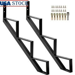 Steel Stair Stringer Riser 2 Pack Heavy Duty Stair Step Support Outdoor Use