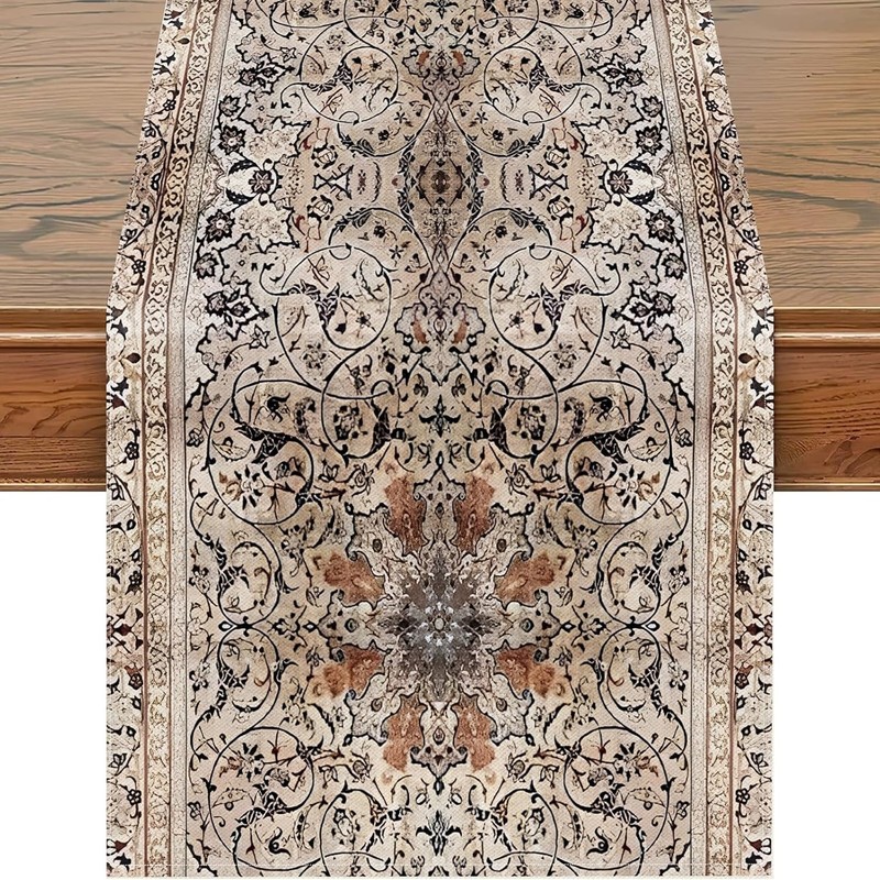 Durable Floral Boho Table Runner - 13x48” Elegant Linen for Weddings & Home gallery
