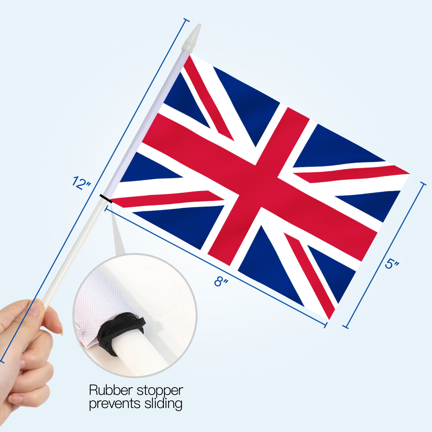 Anley 12 Pack British Union Jack UK Mini Handheld Flag - Great Britain Flags gallery