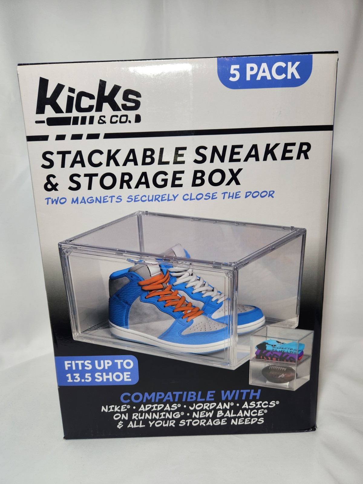 *READ DESCRIPTION* 5 PK Kicks & Co Stackable Clear Shoe Box, Fits Up to Sz 13.5 gallery