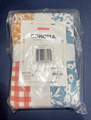 Standard Queen Reversible Quilted Sham SONOMA Chevron Floral Multicolor New