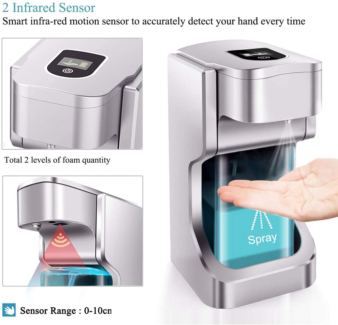 500ML Automatic Alcohol Dispenser Sprayer Bottles Infrared Motion Sensor New gallery