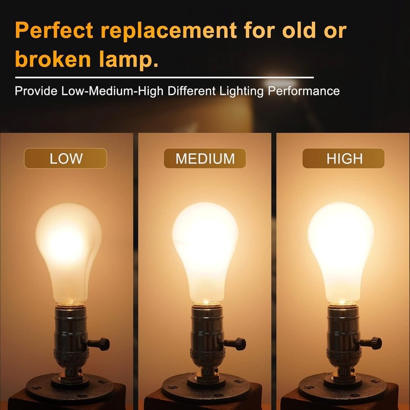 Listed 3-Way Lamp Socket Replacement, E26 Standard Threaded Base Light Socket... gallery