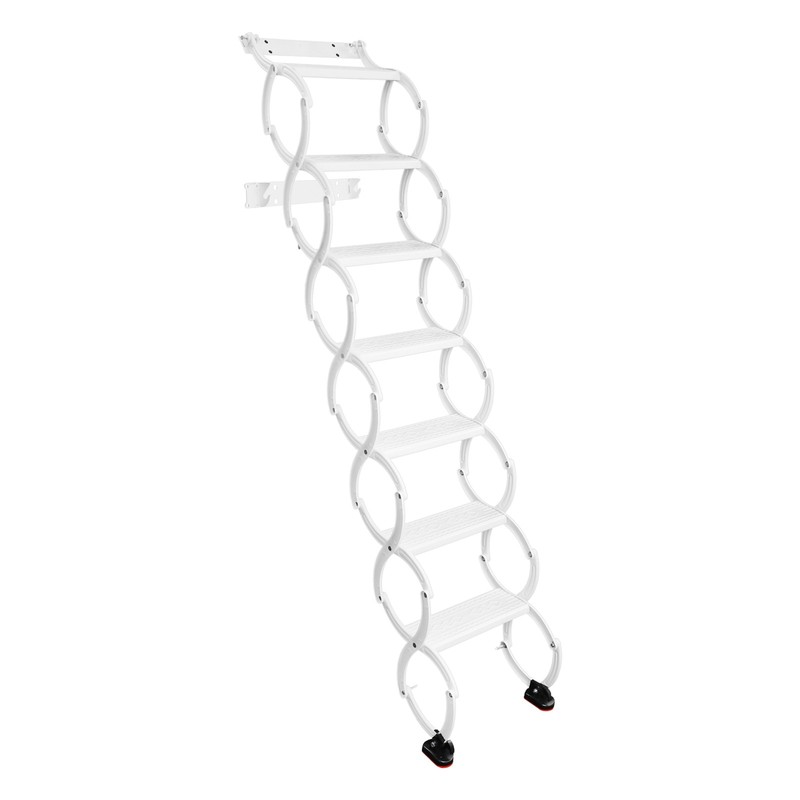 Retractable Pull-Down Attic Ladder -68.9" Wall Mounted Folding Loft Ladder Stair gallery