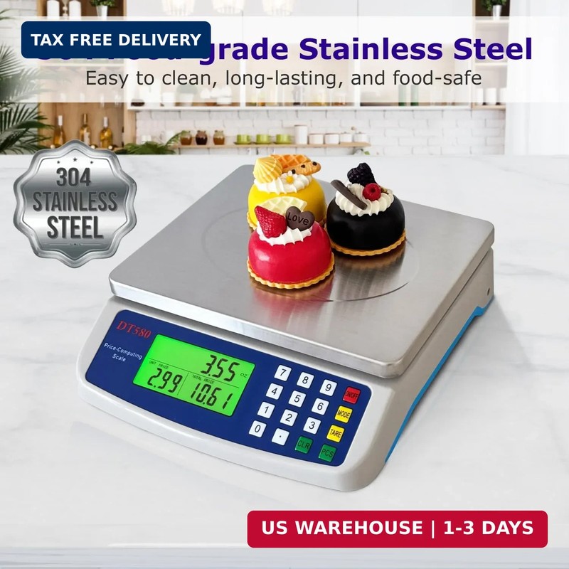Large Digital Kitchen Scale 40kg/88lb Stainless Steel Price Computing Scale Coun gallery