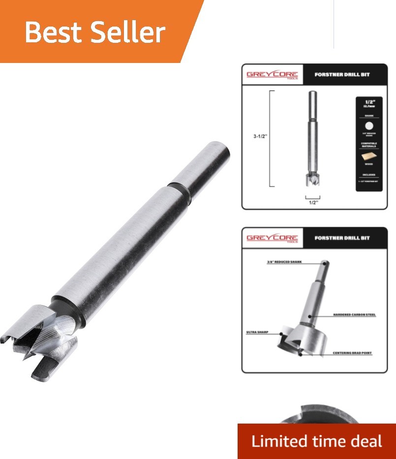 1/2 Inch x 3-1/2 Inch Forstner Drill Bit - High Speed Steel Precision gallery
