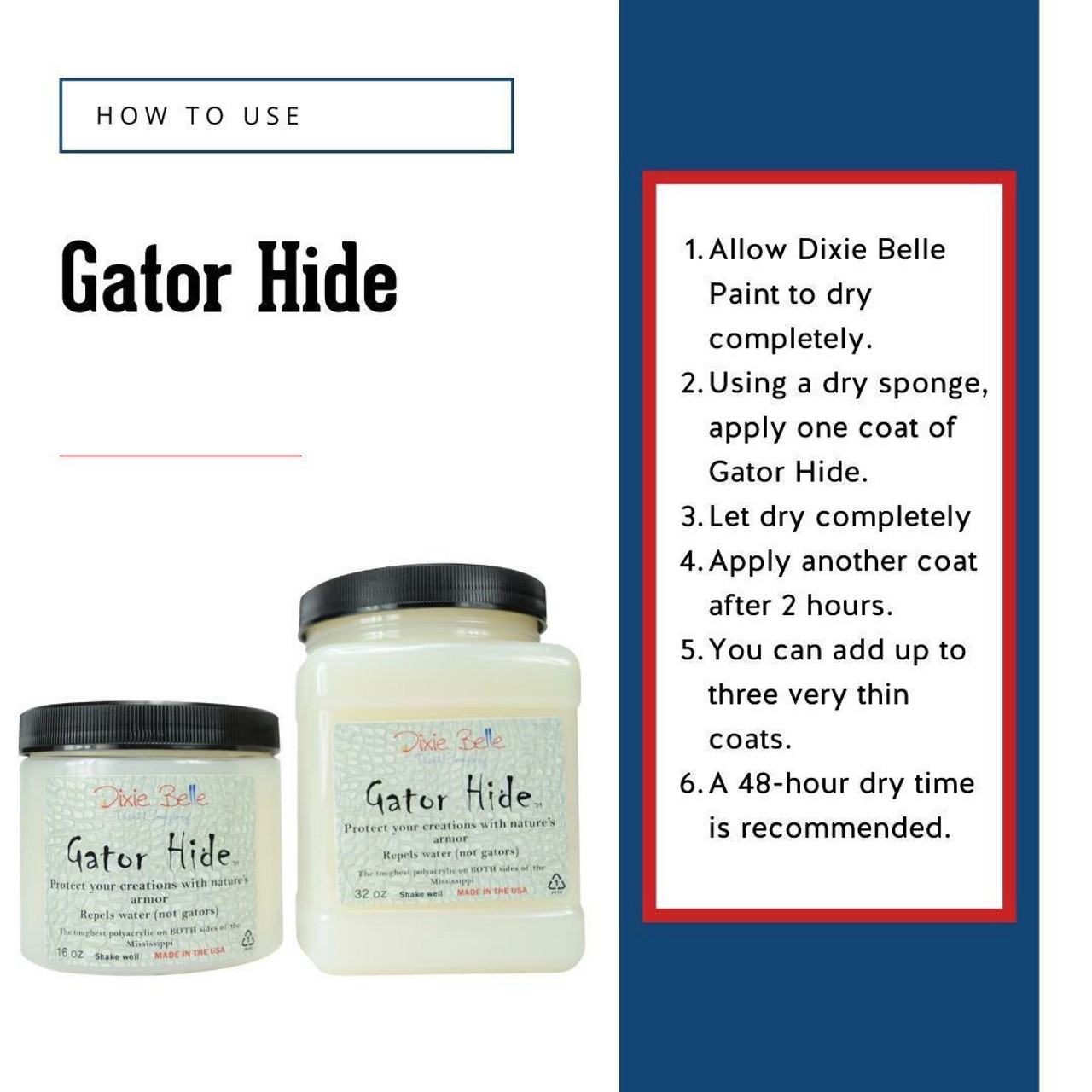 Dixie Belle Gator Hide & blue Sponge Clear Top Coat Sealer 8, 16, 32 oz sizes gallery