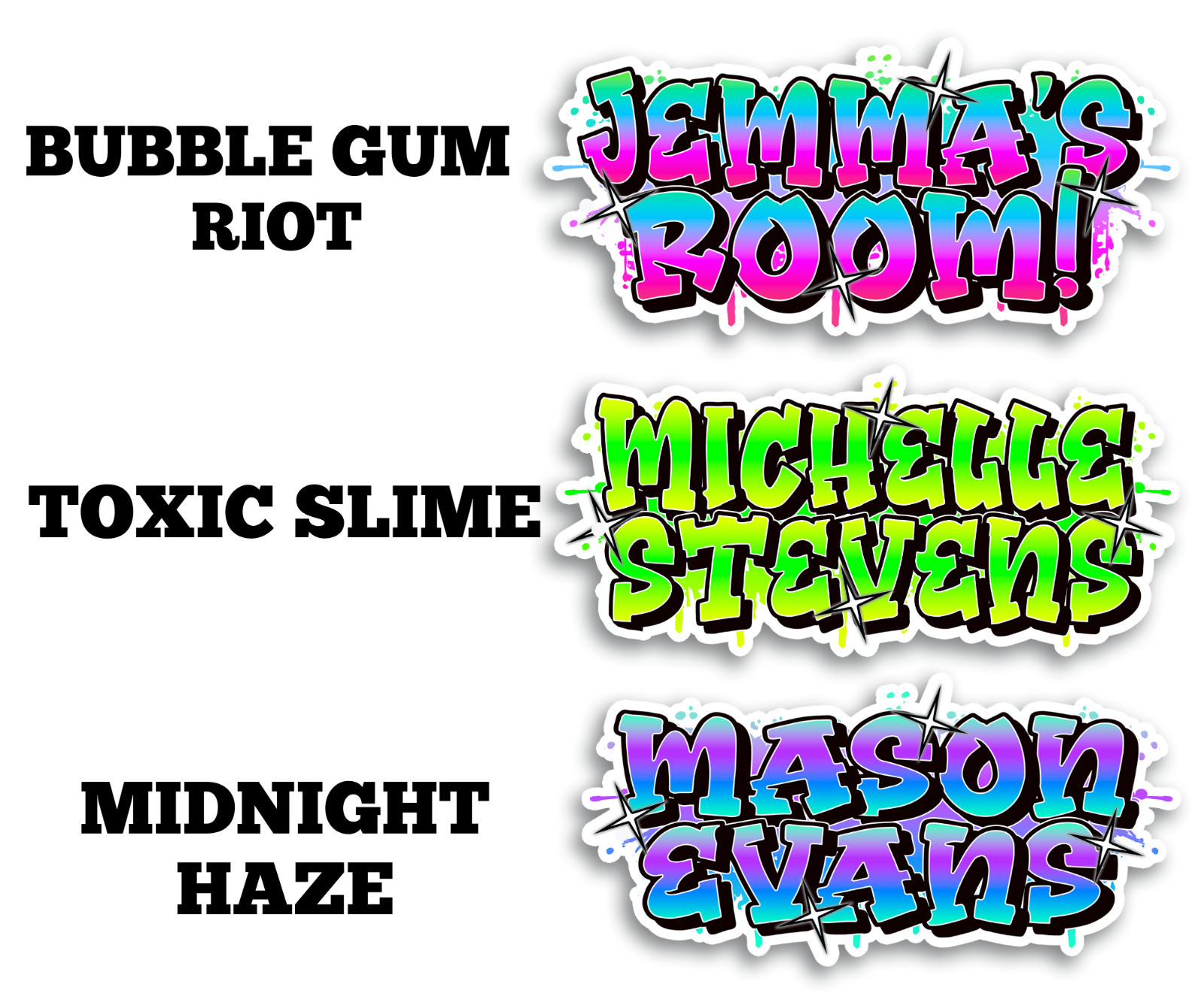 Personalized Graffiti Name Sticker Vinyl Decal Waterproof Laptop Bottle Gift Tag gallery