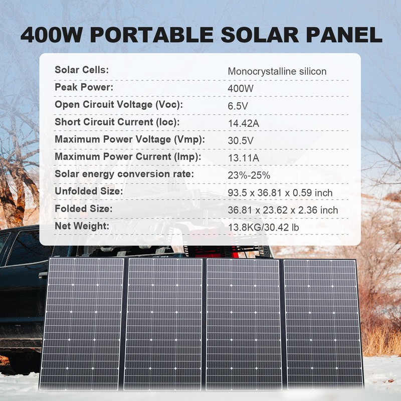 ALLPOWERS 400W 600W Foldable Solar Panel Kit Charger For Generator Power Station gallery