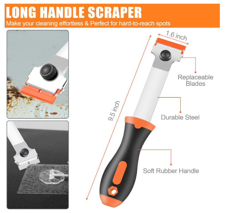 NECAMOCU 4 Pack Razor Blade Scraper, Premium Cleaning Scraper Tool with 50 PCS M gallery