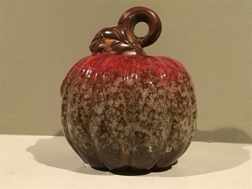 Ceramic Pumpkin Speckled Tan with Rust Stem gallery