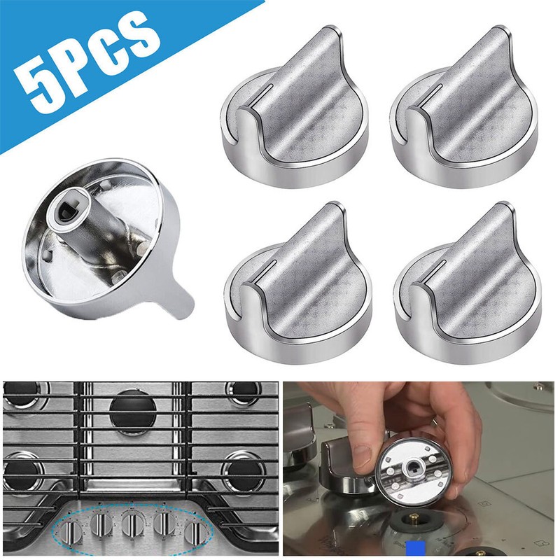 5x Stainless Range Burner Knob Control Stove/Range Part for Whirlpool W10594481 gallery