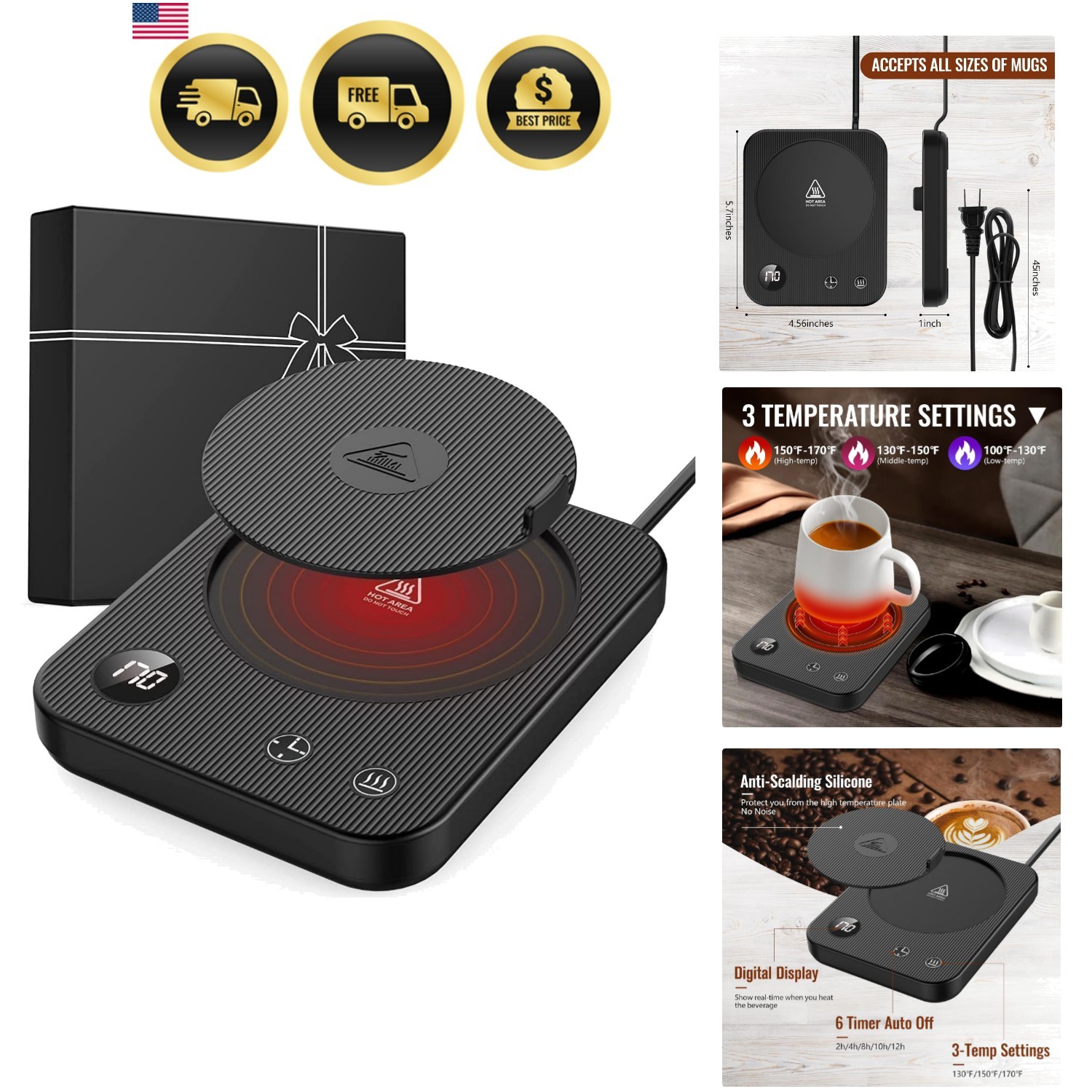 Elegant Mug Warmer with Touch Control and Anti-Scald Protection - Perfect Gift gallery