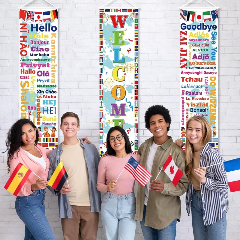 3PCS International World Flags Decorations Country Flags of the World Banner gallery