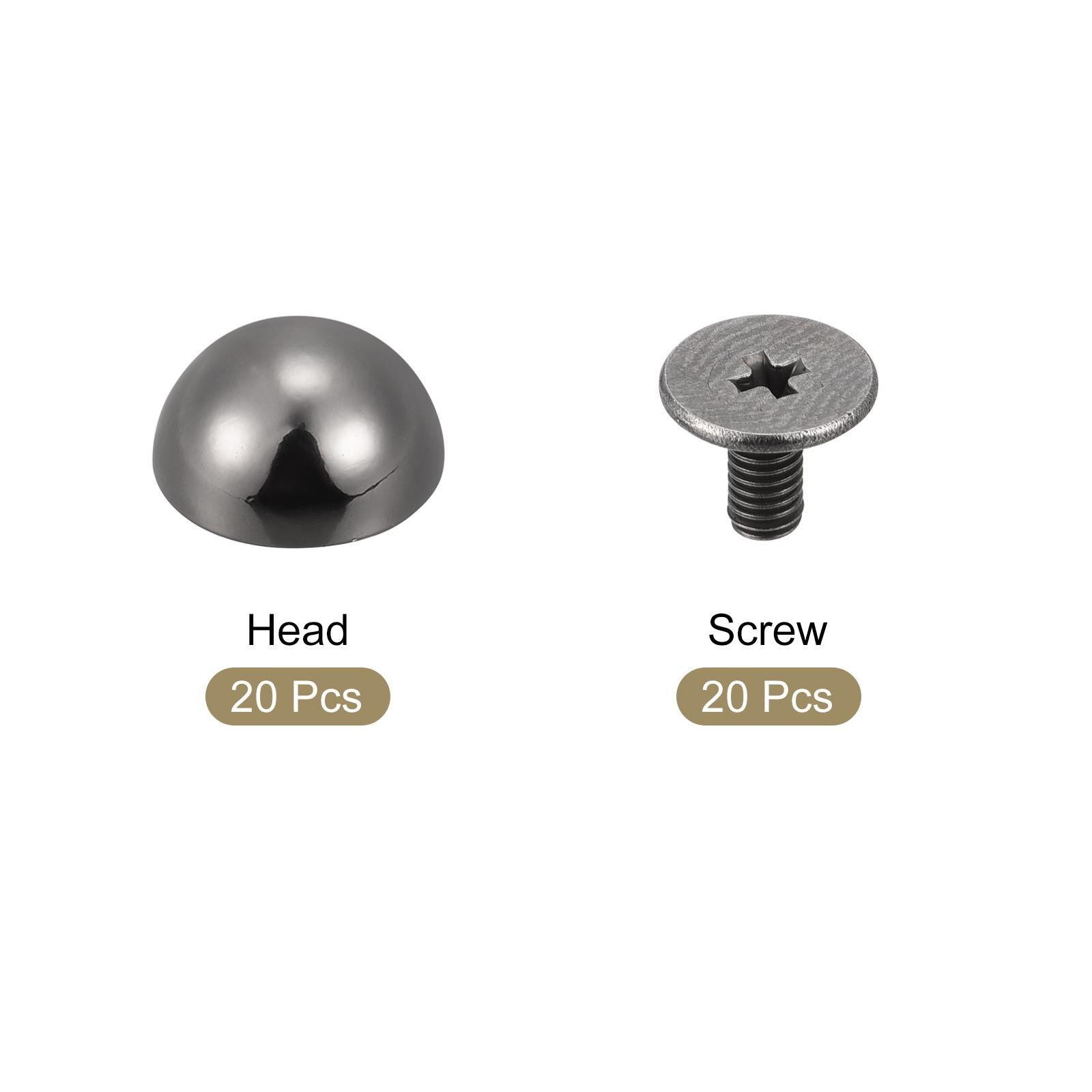 10x6mm Screw Back Rivets Solid Round Head Leather Studs Black 20 Sets gallery