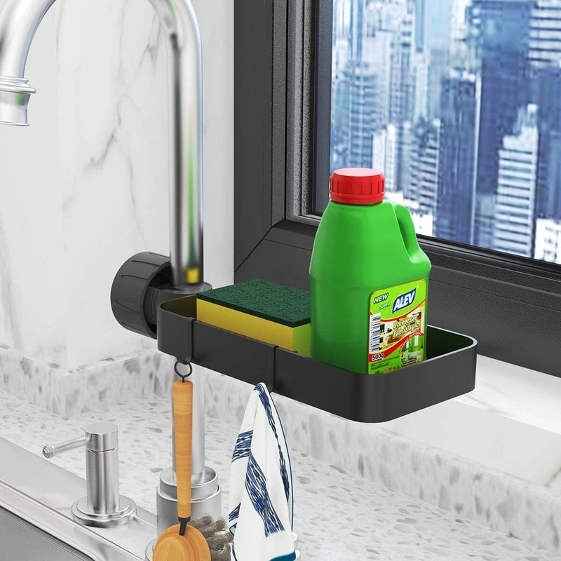 Drain Rack Storage Holder Shelf-Kitchen Sink Faucet Sponge Soap Cloth gallery