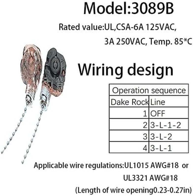 Home Ceiling Fan Light Lamp Replacement Parts 3position 4 Wire Pull Chain Contro gallery